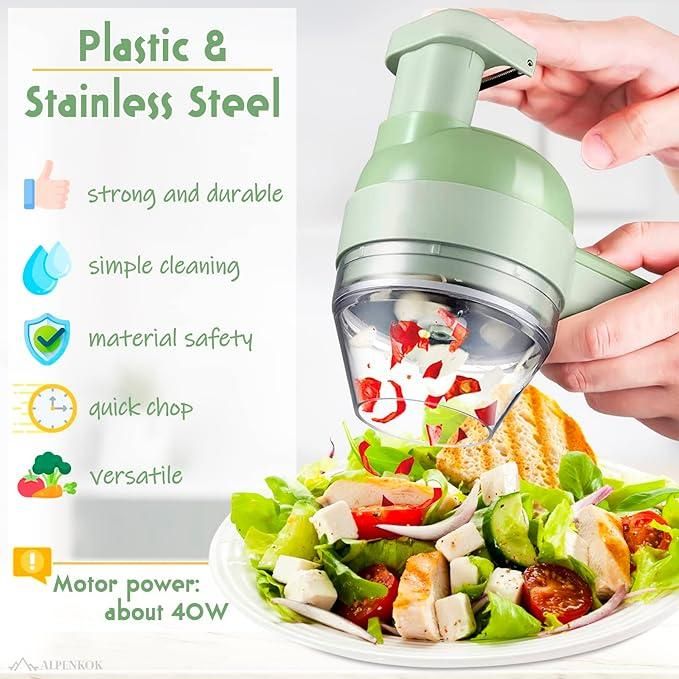 4-in-1 Portable Electric Vegetable Cutter Set |