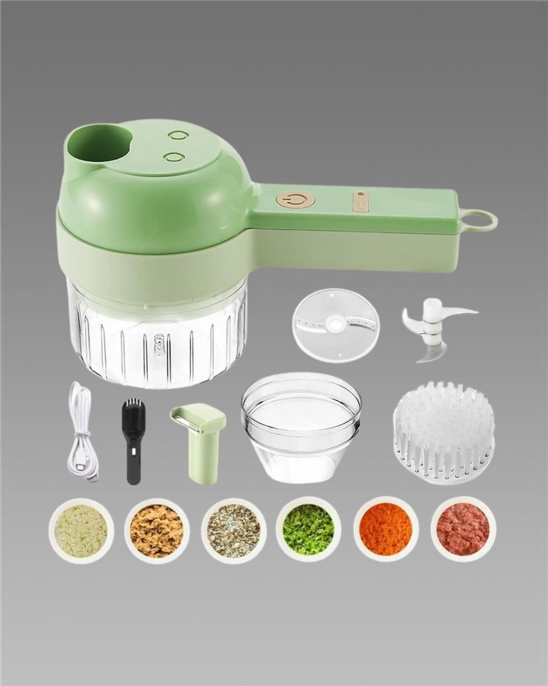 4-in-1 Portable Electric Vegetable Cutter Set |